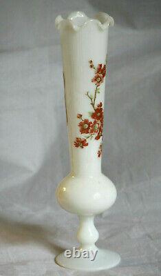Stelvia Vintage Vase Opaline Blanc Empoli Italie Blossom Pied 25cm 9.8in