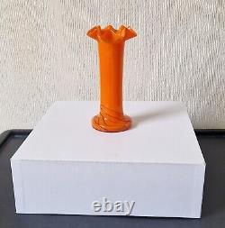 Vase Art Déco Loertz Opaline Orange en Verre Tango par Michael Powolny Vintage Rare