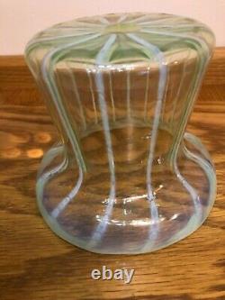 Vase De Bande Opalescente Anglaise Circ 1890-1900 Art Nuveau