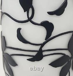 Vase De Design Opaline Noir Vintage En Verre De Murano