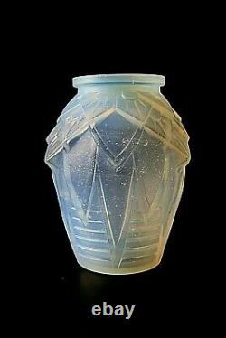Vase De Verre Opalescent Luneville Art Antique Deco Muller Freres