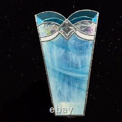 Vase En Verre Bleu W Pierre Opaline Iridescente 12t 7w