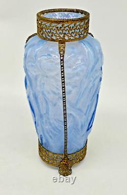 Vase Martelé en verre opalescent Consolidated Phoenix monté en ormolu Jonquille 8