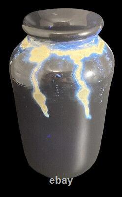 Vase Optique ERIK EISERLING 15 cm en verre soufflé opalescent art abstrait 1987