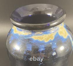 Vase Optique ERIK EISERLING 15 cm en verre soufflé opalescent art abstrait 1987
