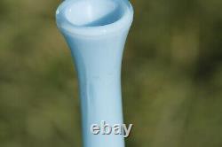 Vase à fleurs vintage en opaline bleue italienne des années 70 de 20 cm (7,8 pouces) Empoli