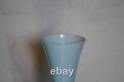 Vase d'Opaline Bleue Vintage Italien Nason Murano 21cm 8.26in avec étiquette MCM