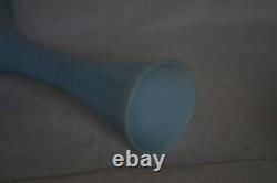 Vase d'Opaline Bleue Vintage Italien Nason Murano 21cm 8.26in avec étiquette MCM