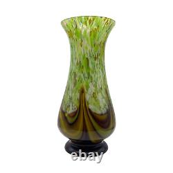 Vase d'art en verre de Murano MCM soufflé à la main avec émail opaline à gouttes 11