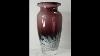 Vase D'art En Verre Violet Améthyste Vintage Et Blanc