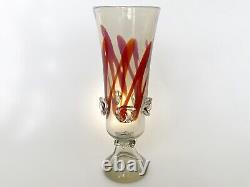 Vase de sculpture en verre d'art italien de Murano vintage des années 60 en verre opalescent soufflé à la main