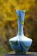 Vase En Opaline Vintage Italie Florence Carlo Moretti Années 70 Tourbillons Bleu Verdâtre 30 Cm