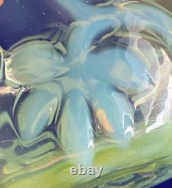 Vase en verre artistique opalescent Art-Nouveau Richardson des années 1890 rare