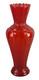 Vase En Verre Artistique Opalin Rouge à Bord Froncé Vintage Des Années 50, 16 Pouces