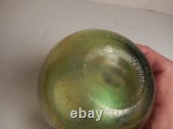 Vase en verre d'art iridescent opalescent craquelé de Dominic Labino de 1966