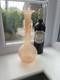 Vase En Verre D'art Opalescent Rose Vintage Murano Large Avec Décoration Appliquée