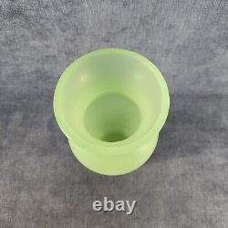 Vase en verre d'art opaline jade vert Ferro Murano étiquette vintage milieu du siècle u-5.1B