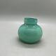 Vase En Verre D'art Soufflé à La Main Turquoise Opalescent De Studio 2.75lx2.25l