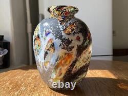 Vase en verre d'art vintage - Vase sculpture en verre soufflé opalescent de Murano
