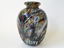 Vase en verre d'art vintage - Vase sculpture en verre soufflé opalescent de Murano