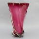 Vase En Verre De Murano Opalin Fuchsia Et Canneberge, Brillant Et Glam Vintage Des Années 80, 10 Pouces