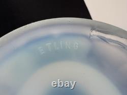 Vase en verre français ETLING Wattle opalescent blanc Art Déco antique France