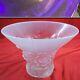 Vase En Verre Opalescent Bleu Barolec Art Déco Tchèque Rare Motif De Rose D9.5 Signé
