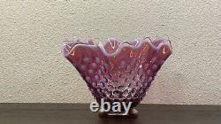 Vase en verre opalescent rare Fenton Hobnail prune vintage 5