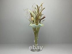Vase en verre opalescent vaseline de style Art Nouveau de Stourbridge antique