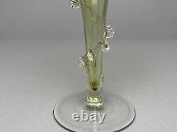 Vase en verre opalescent vaseline de style Art Nouveau de Stourbridge antique