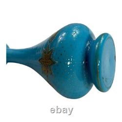Vase en verre opalin bleu doré à l'or antique français