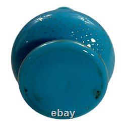 Vase en verre opalin bleu doré à l'or antique français