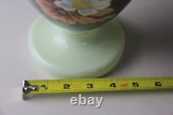 Vase en verre opalin floral peint à la main antique brille