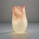 Vase En Verre Opalin Sculptural En Verre D'art Américain Nikolas Weinstein Pointe Rouge Miel