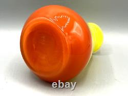 Vase en verre opalin tchèque Loetz Orange & Jaune Tango Art Déco Verre d'Art Vintage