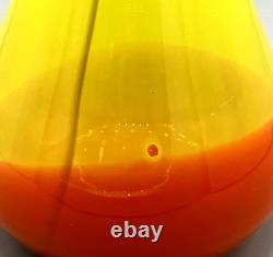Vase en verre opalin tchèque Loetz Orange & Jaune Tango Art Déco Verre d'Art Vintage