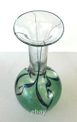 Vase opalescent iridescent de l'atelier Robert Held en verre d'art 8H