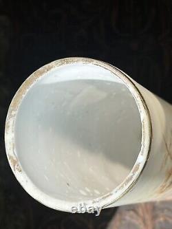 Vase opalin peint à la main Art Nouveau antique vers 1890
