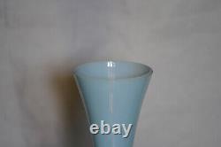 Vase opaline bleu vintage Nason Murano des années 70, 21cm (8 pouces), Italie, étiquette originale en verre.
