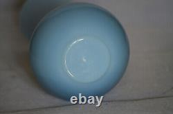 Vase opaline bleu vintage Nason Murano des années 70, 21cm (8 pouces), Italie, étiquette originale en verre.