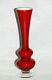 Vase Opaline Italienne Rouge Rubis Vintage Ciselé Empoli Des Années 70 De 26cm 10.2in