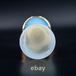 Vase ou gobelet en verre opaline ancien français blanc peint à la main 'Bulle de savon'