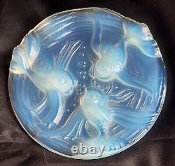 Verlys France Art Déco Verre Opalescent Poisson Trivet Sous-verre