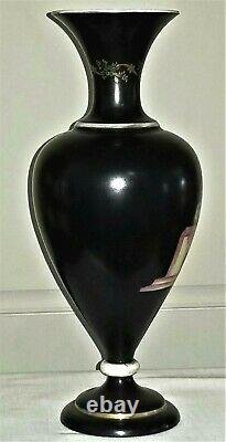 Verre Opalin Vase, Surface Ébonisée, Dorée, Phythogoras & Platon, C1850 16t