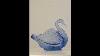 Verre Bleu Pastel Fenton Celeste Cygne Vers 1930 Marque Du Fabricant