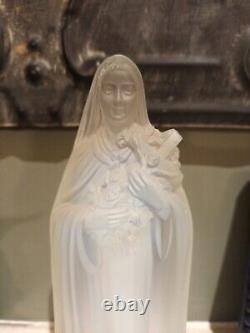 Verre opalescent Art Déco Etling France Vierge Marie / Sainte Thérèse