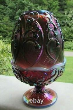 Vintage Fenton Plume Opalescent Carnival Verre Lily De La Vallée Fée Lampe 7