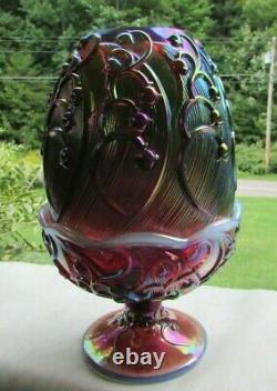 Vintage Fenton Plume Opalescent Carnival Verre Lily De La Vallée Fée Lampe 7