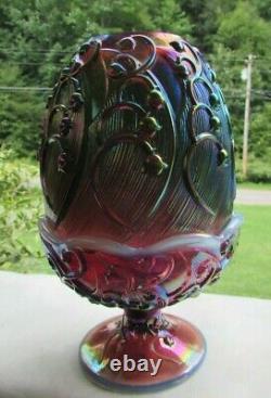 Vintage Fenton Plume Opalescent Carnival Verre Lily De La Vallée Fée Lampe 7