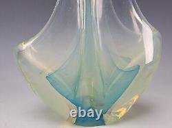 Vintage Modern Charles Wright Vase En Verre Voilé Opalescent Signé En Date